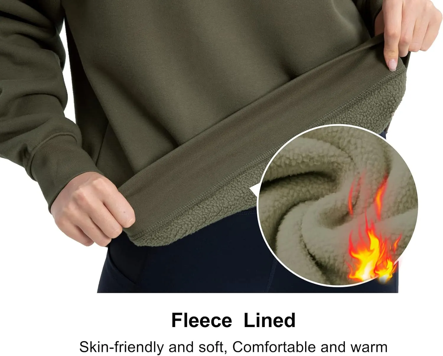 THE GYM PEOPLE Womens' Fleece Crewneck Loose fit Soft Oversized Pullover Sweatshirt