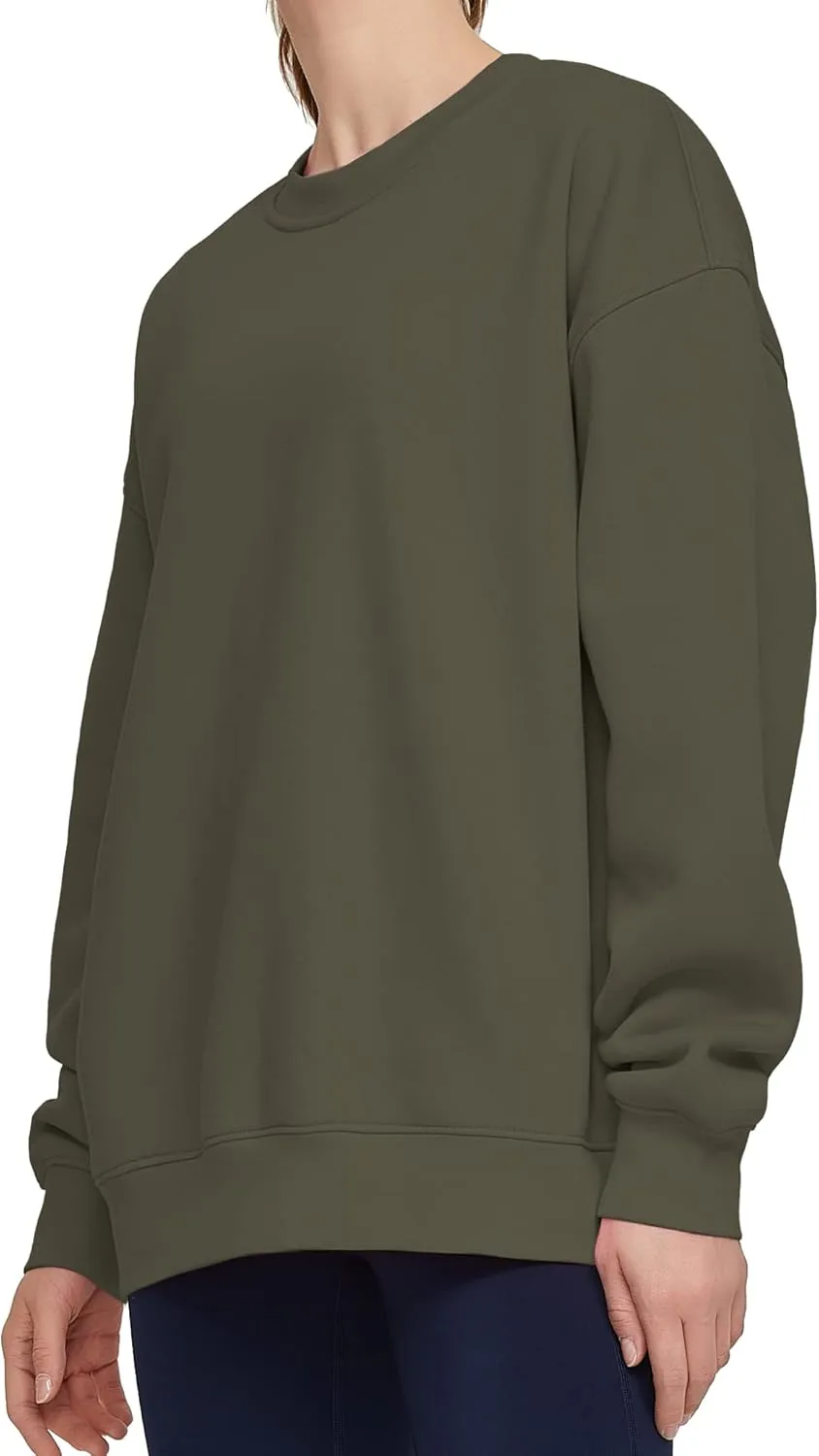 THE GYM PEOPLE Womens' Fleece Crewneck Loose fit Soft Oversized Pullover Sweatshirt