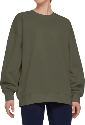 THE GYM PEOPLE Womens' Fleece Crewneck Loose fit Soft Oversized Pullover Sweatshirt