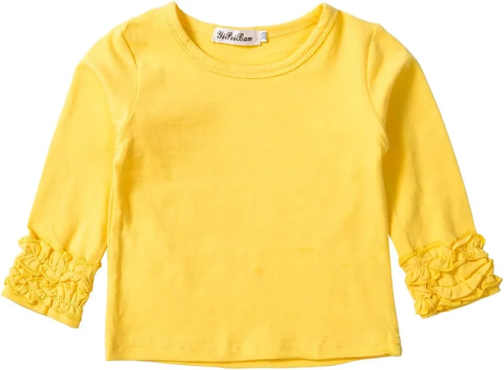 Toddler Baby Boy Girl Basic Solid Plain Organic Cotton T Shirts Tops Long Sleeve Tee Shirt Girls Clothes