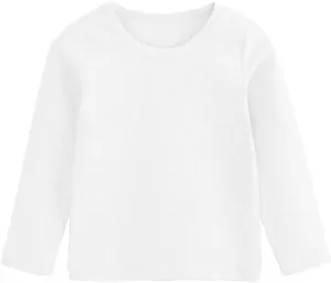 Toddler Baby Boy Girl Basic Solid Plain Organic Cotton T Shirts Tops Long Sleeve Tee Shirt Girls Clothes