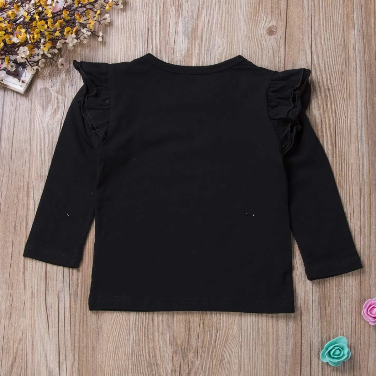 Toddler Baby Boy Girl Basic Solid Plain Organic Cotton T Shirts Tops Long Sleeve Tee Shirt Girls Clothes