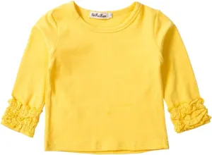 Toddler Baby Boy Girl Basic Solid Plain Organic Cotton T Shirts Tops Long Sleeve Tee Shirt Girls Clothes