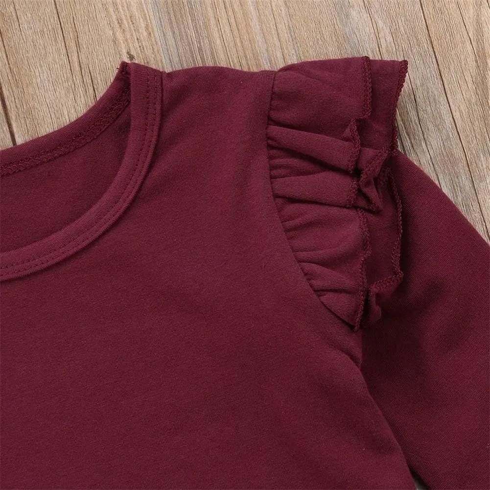 Toddler Baby Boy Girl Basic Solid Plain Organic Cotton T Shirts Tops Long Sleeve Tee Shirt Girls Clothes