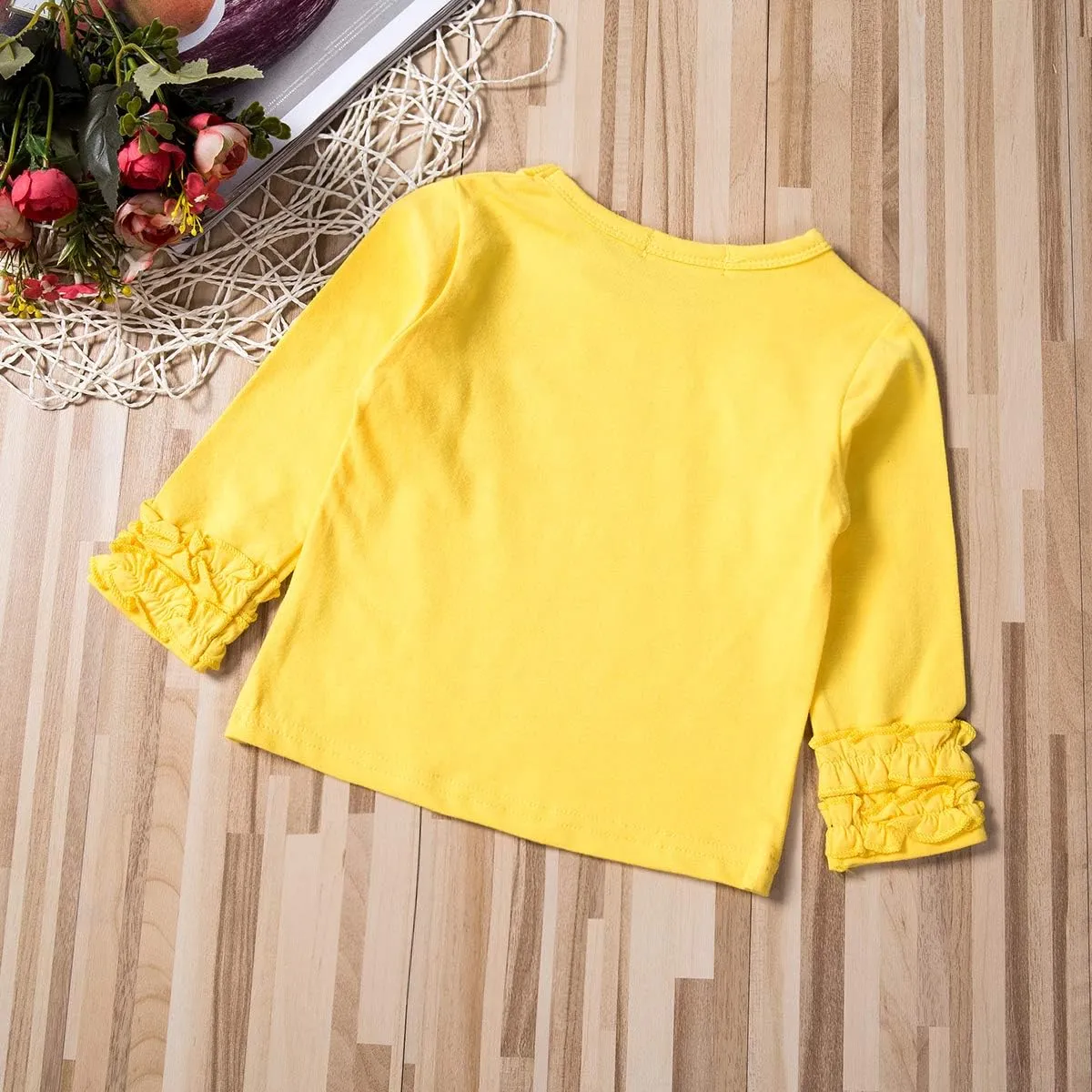 Toddler Baby Boy Girl Basic Solid Plain Organic Cotton T Shirts Tops Long Sleeve Tee Shirt Girls Clothes
