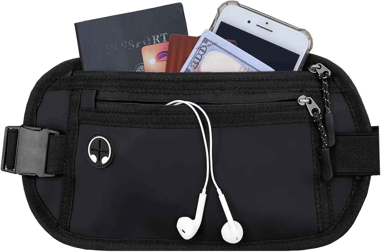 Travel Money Belt: Waist Pack for Running and Cycling, Rfid, Comfortable, Durable and Lightweight Hidden Travel Passport Wallets.(Newblack)