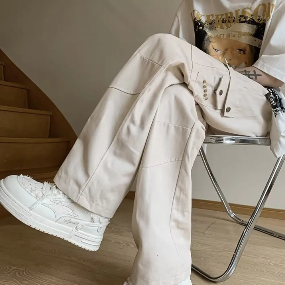 Trendy Straight White Cargo Pants
