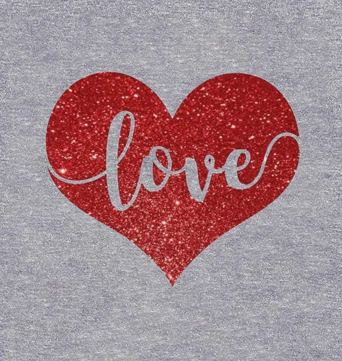 Valentines Day Shirts Women Cute Glitter Heart Shirt Casual Valentines Shirts for Women Long Sleeve Graphic Tees Tops