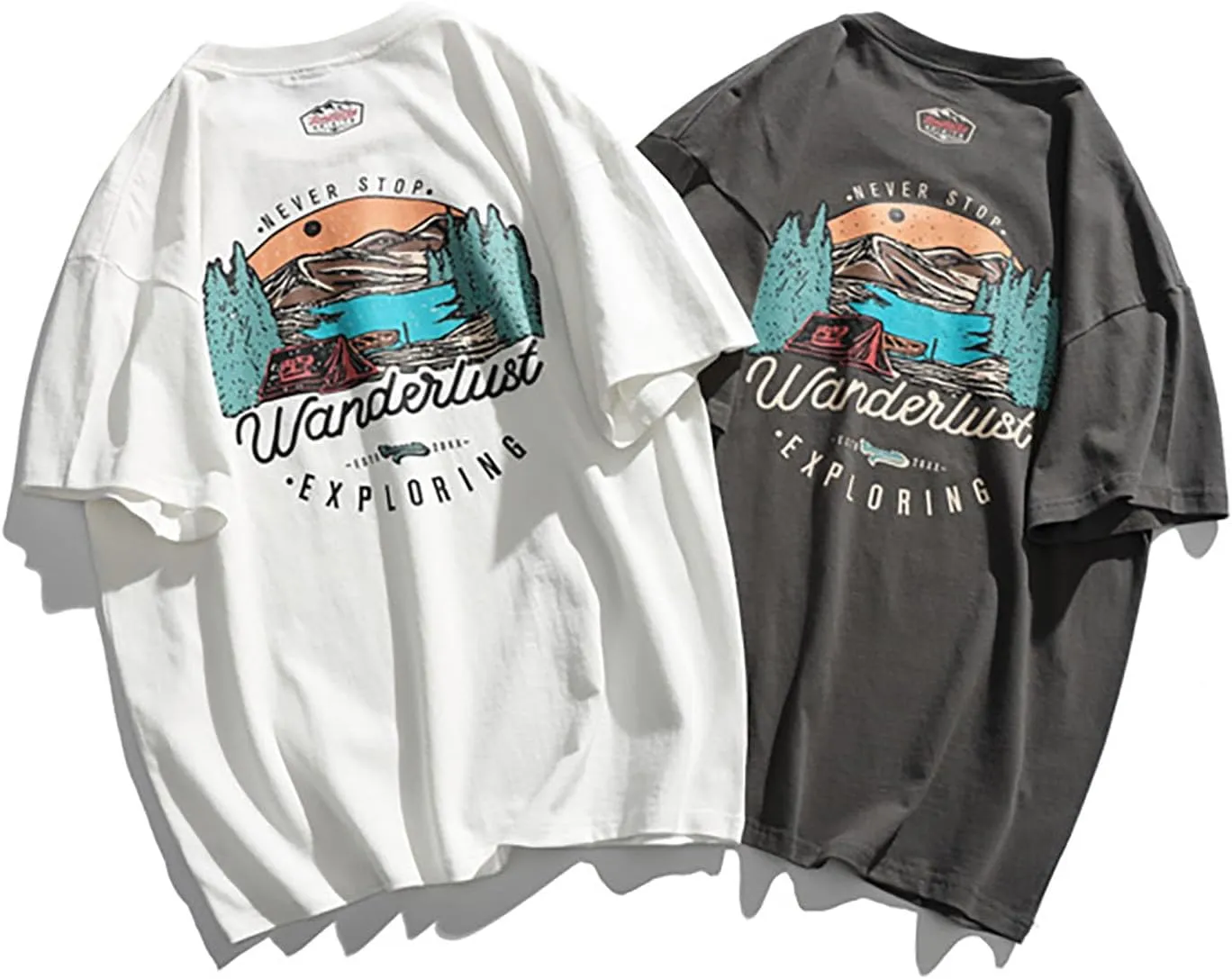 Vamtac Graphic Tee Mens Oversized Vintage T Shirts Harajuku Shirt Loose Streetwear Casual Summer Aesthetic Tees