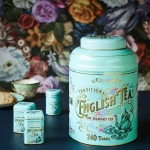 Vintage Victorian Deluxe Tea Caddy - Mint Green