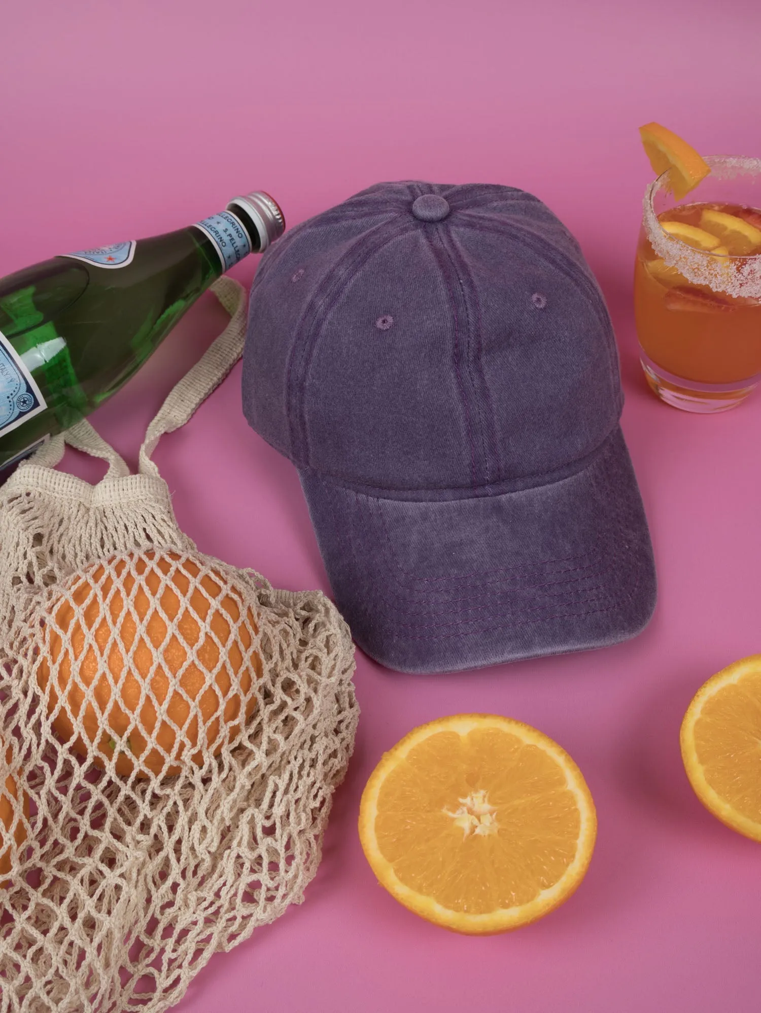 Vintage Washed Cap - 100% Cotton - Byron Bay - Purple