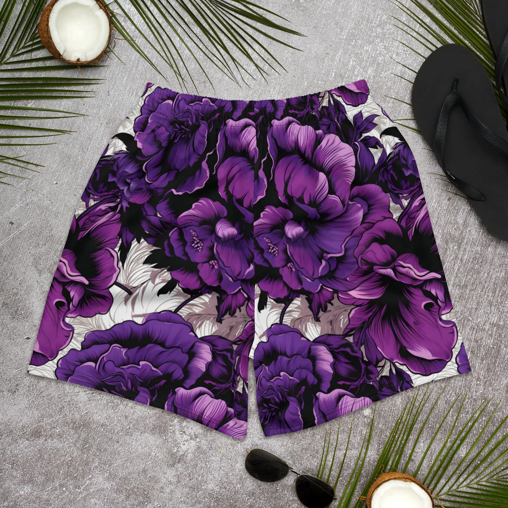 Violet Velocity: Men's Mile After Mile - Purple Flowers 001