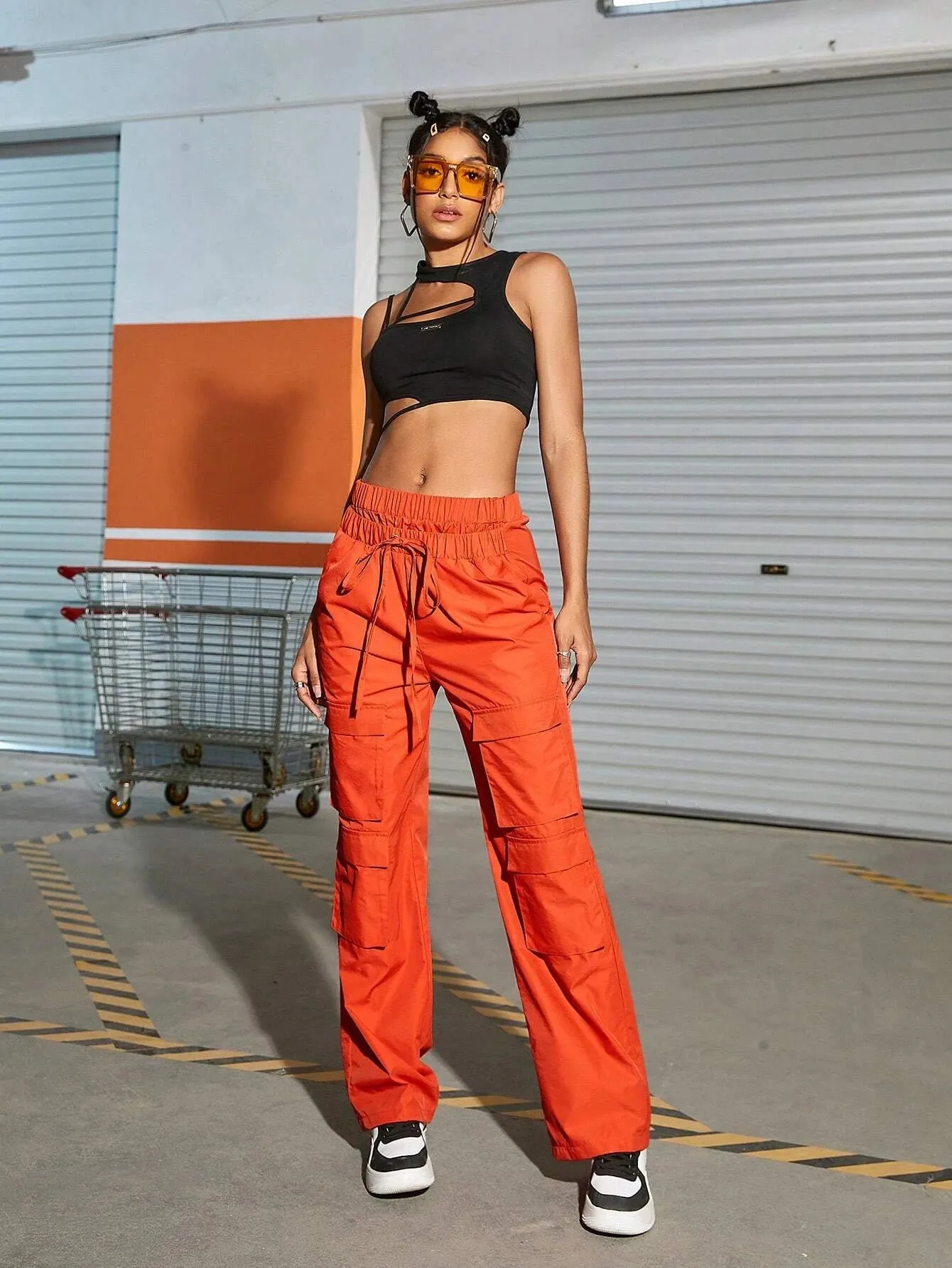 Waist Flap Pocket Cargo Pants