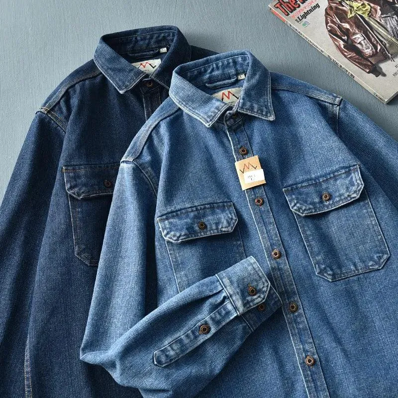 Washed Blue Retro Denim Jacket