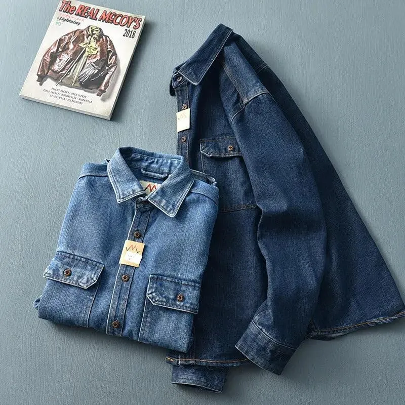 Washed Blue Retro Denim Jacket