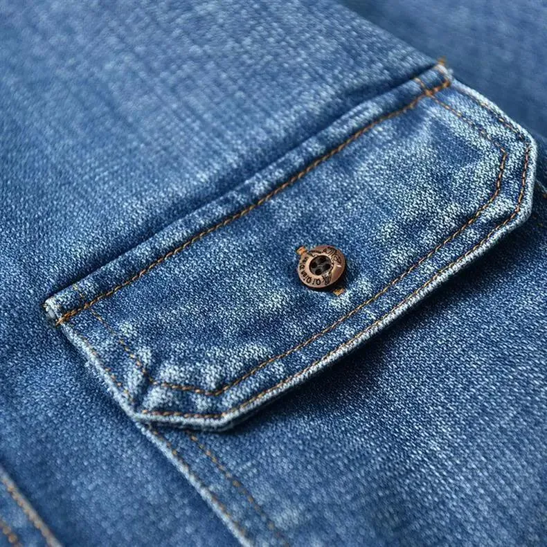 Washed Blue Retro Denim Jacket
