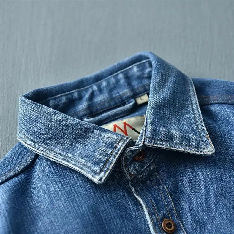 Washed Blue Retro Denim Jacket