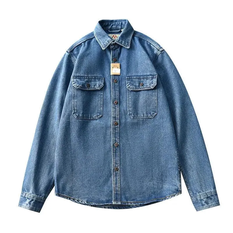 Washed Blue Retro Denim Jacket