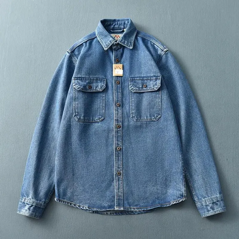 Washed Blue Retro Denim Jacket