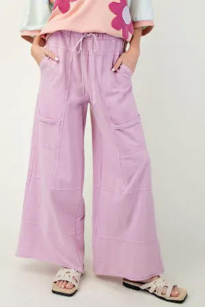 Washed Terry Knit Cargo Lounge Pants