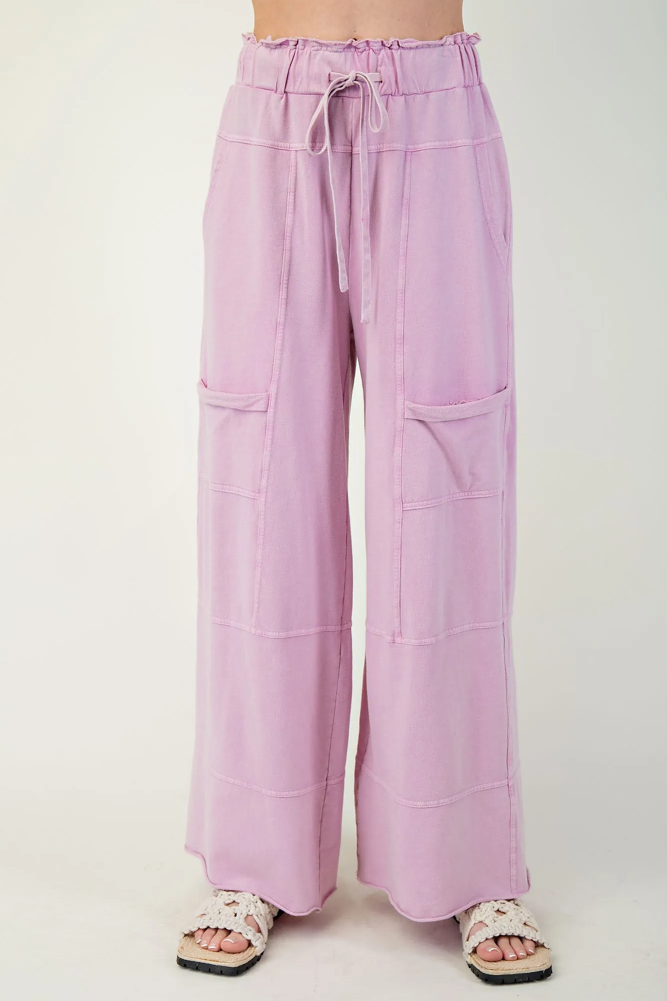 Washed Terry Knit Cargo Lounge Pants