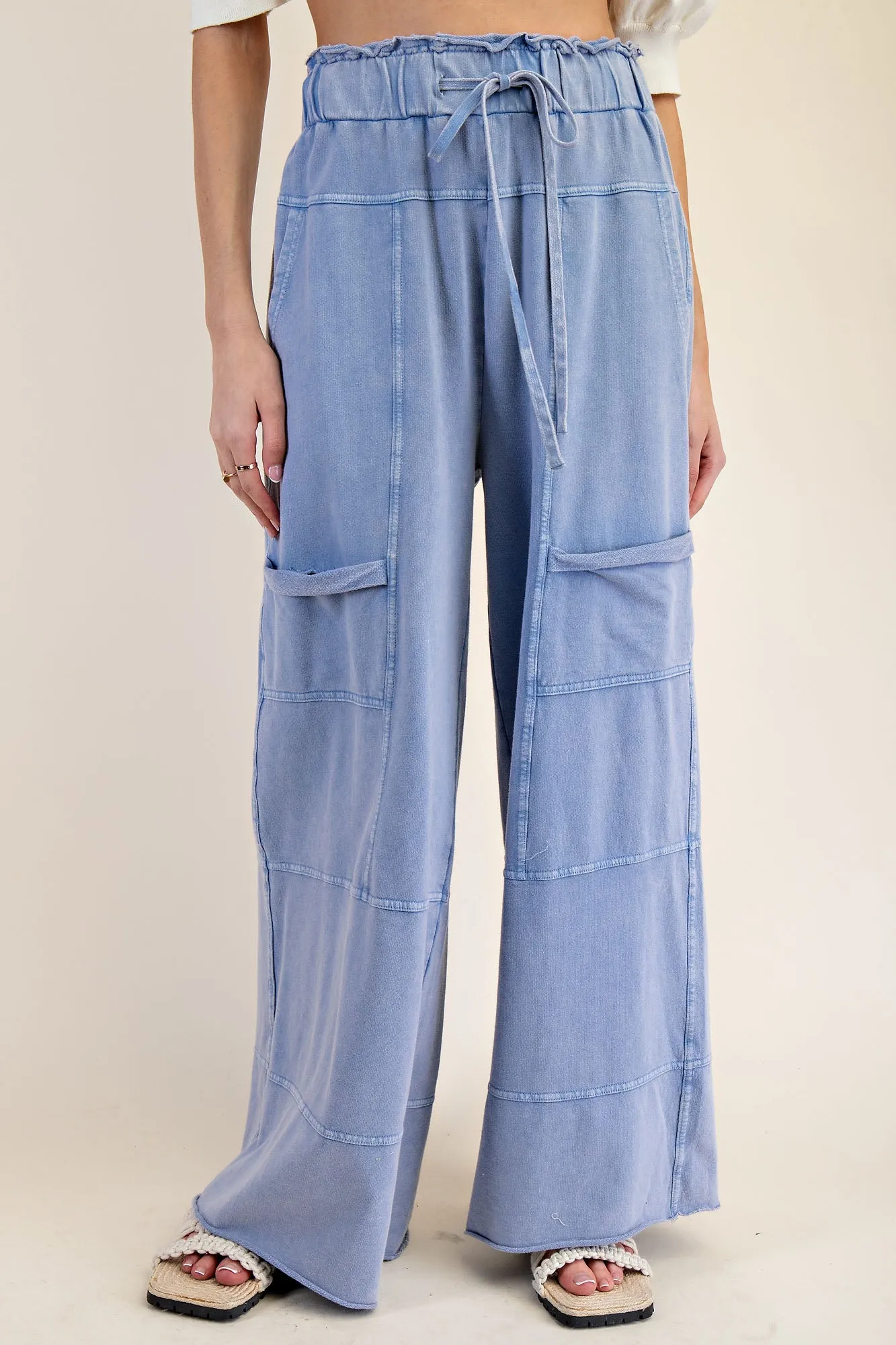 Washed Terry Knit Cargo Lounge Pants