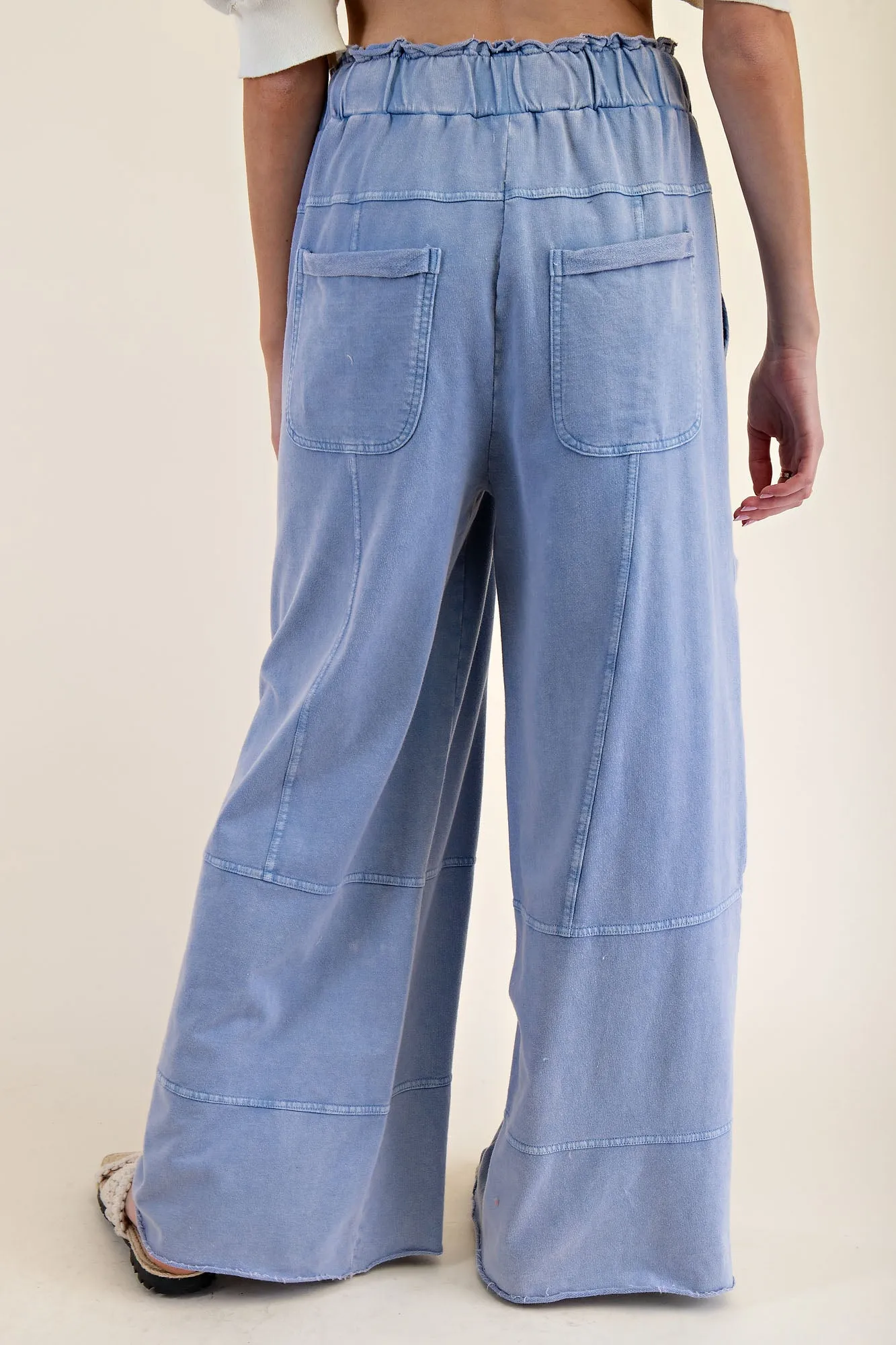Washed Terry Knit Cargo Lounge Pants