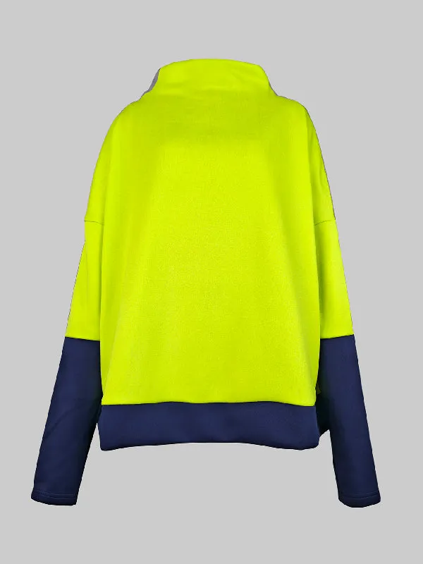 Wenkouban-Black Friday Christmas Thanksgiving Long Sleeves Contrast Color Split-Joint High Neck Hoodies&Sweatshirt Sweatshirt Tops Tops