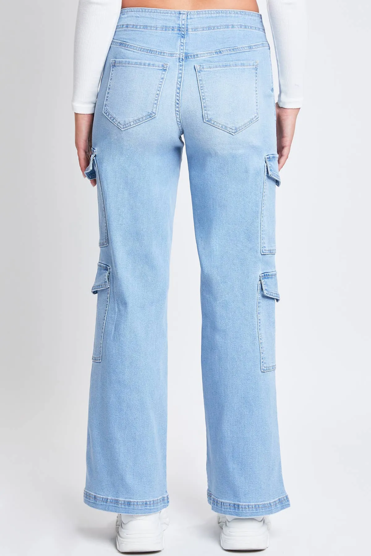 WIDE LEG DOUBLE POCKET CARGO JEANS