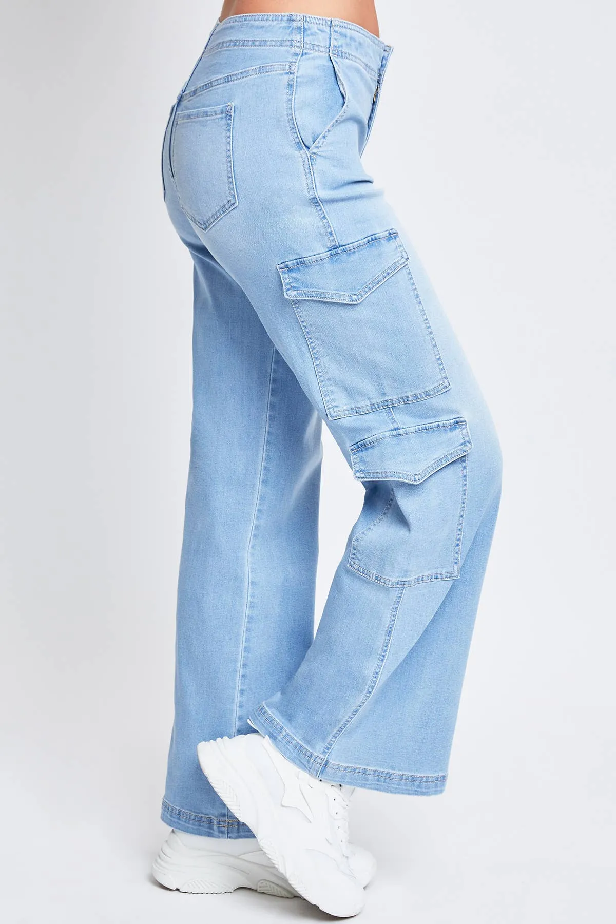WIDE LEG DOUBLE POCKET CARGO JEANS