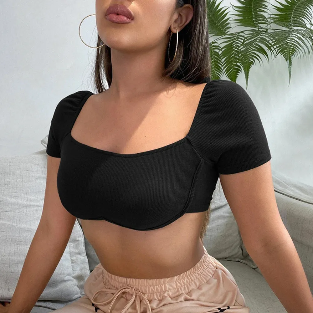 Women Fitted Crop Top T-Shirt CTCB1910