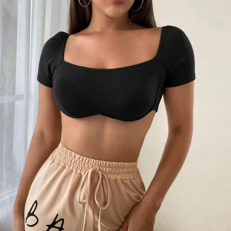 Women Fitted Crop Top T-Shirt CTCB1910