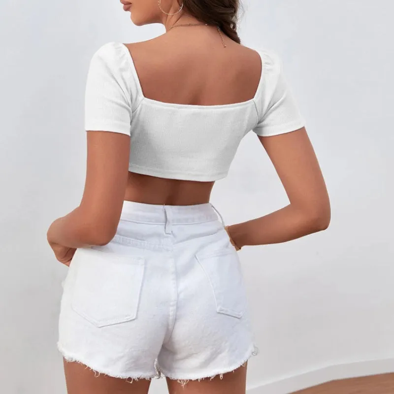 Women Fitted Crop Top T-Shirt CTCB1910