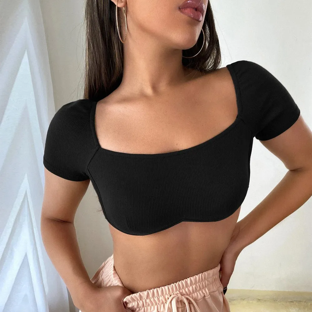Women Fitted Crop Top T-Shirt CTCB1910