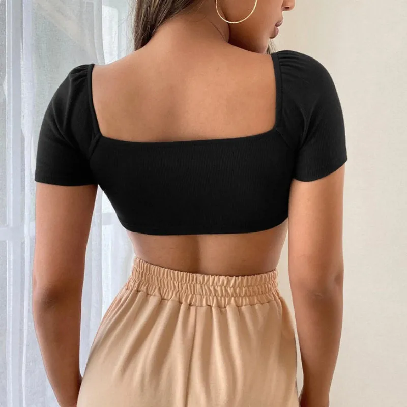 Women Fitted Crop Top T-Shirt CTCB1910