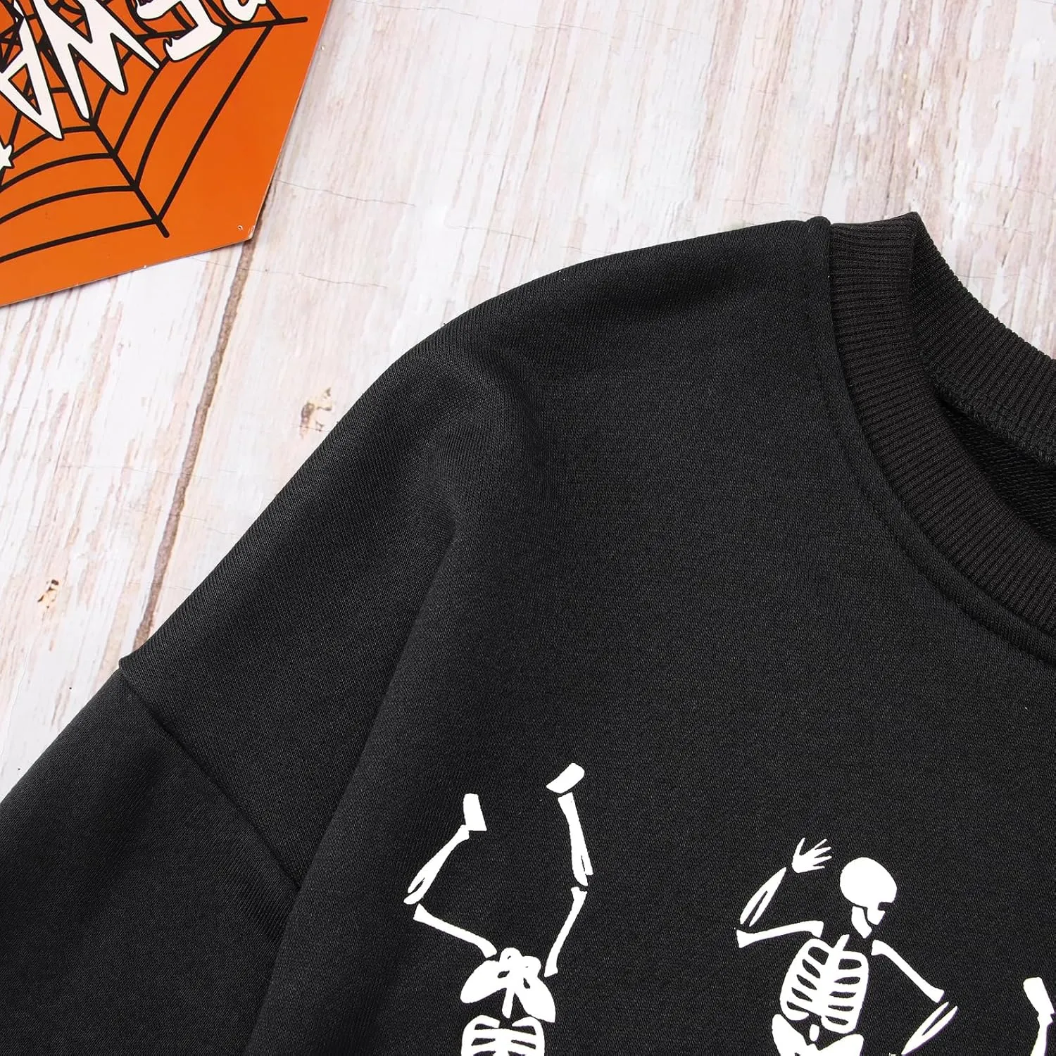 Women Halloween Dancing Skeleton Sweatshirt Skull Graphic Pullover Crew Neck Sweatshirts Oversized Tops Shirts