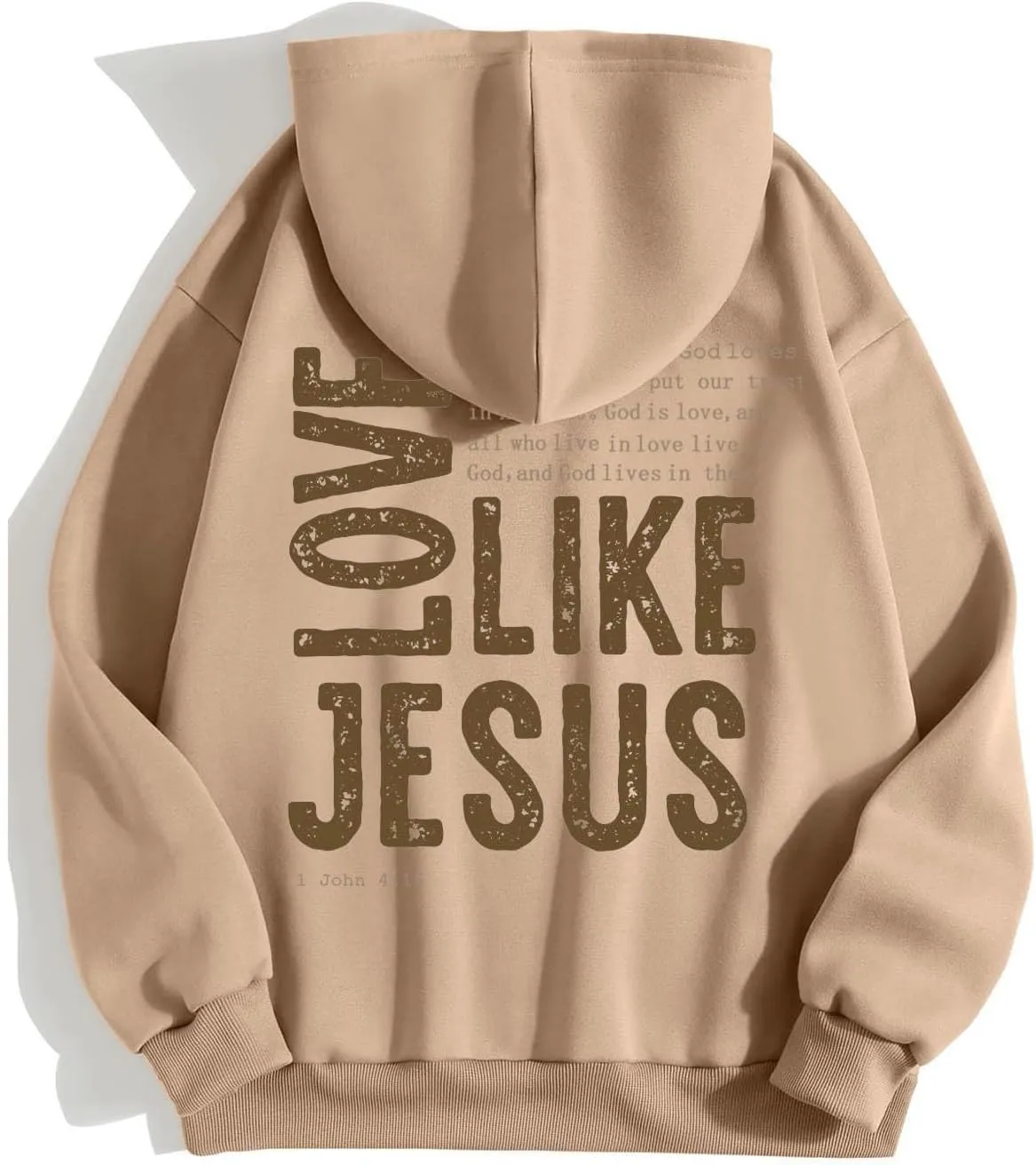 Women Love Like Jesus Religious God Jesus Sweatshirts Hooded Bible Verse Oversize Comfort Inspirational Letter Cross