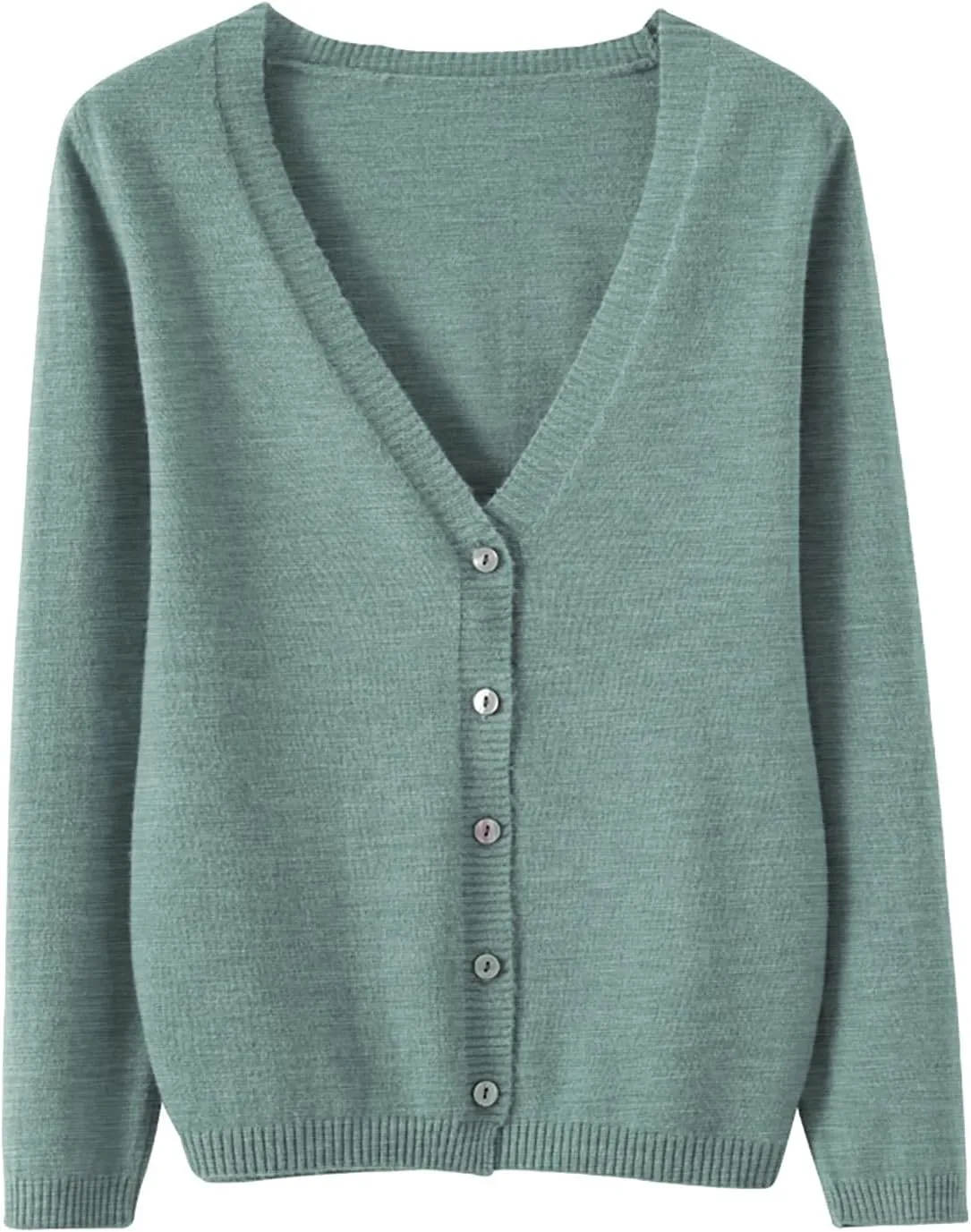 Womens 2024 Fall Fashion Cardigan Sweaters Lightweight V Neck Button Ribbed Knit Jumpers Comfy Open Front Casual Top