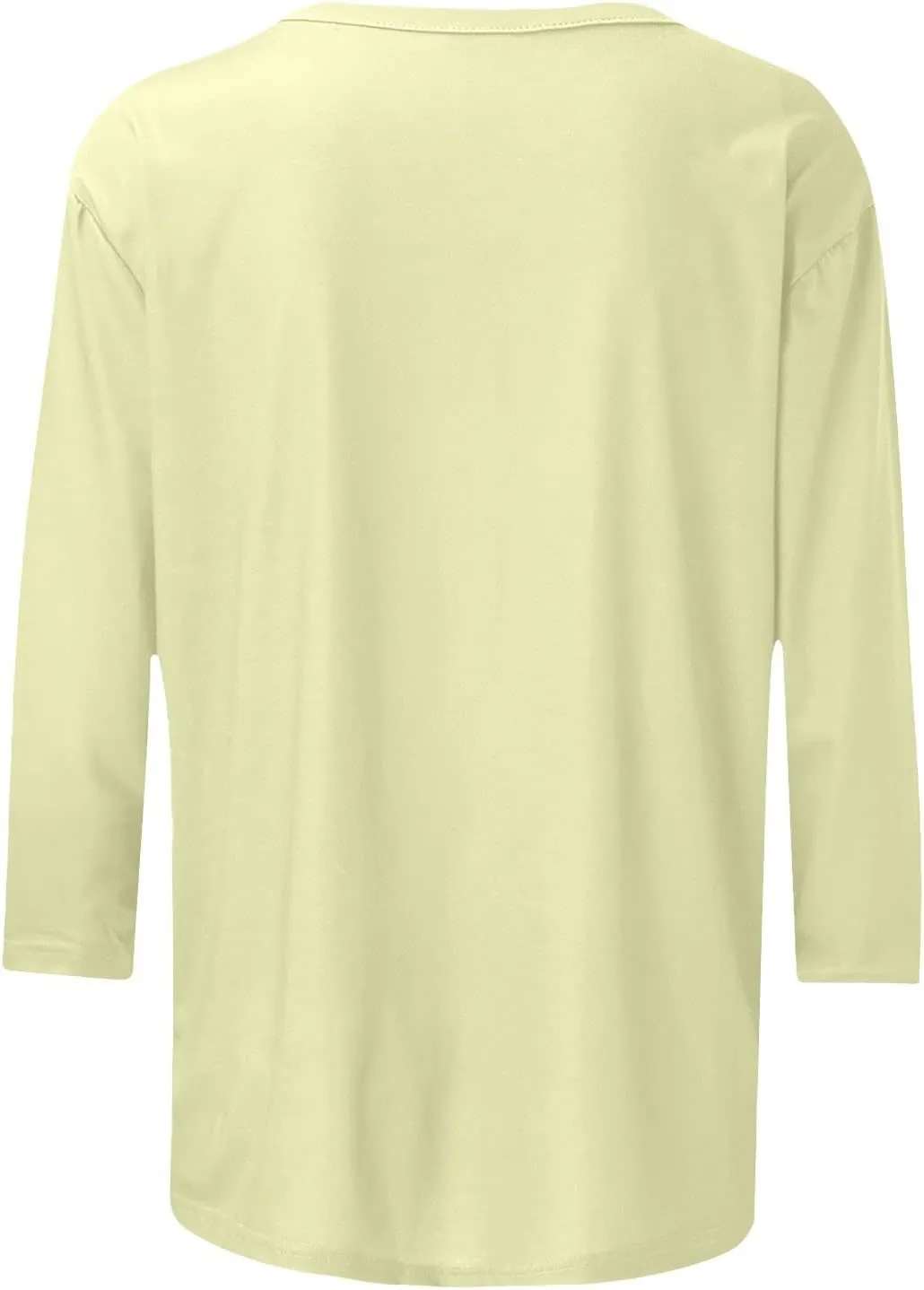 Womens 3/4 Sleeve T-Shirt Plain Pullover Tops Cozy Crewneck Casual Top Three Quarter Length Sleeve T Shirt Soft Basic Blouse