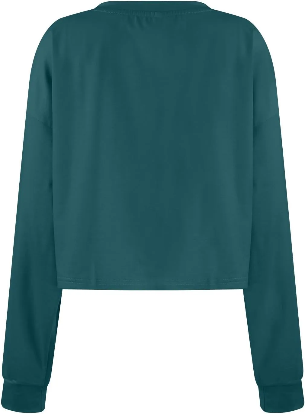 Womens Cropped Sweatshirt Long Sleeve Crewneck Oversized Sweater Tops Casual Comfy Loose Tunic Pullover Preppy Clothes