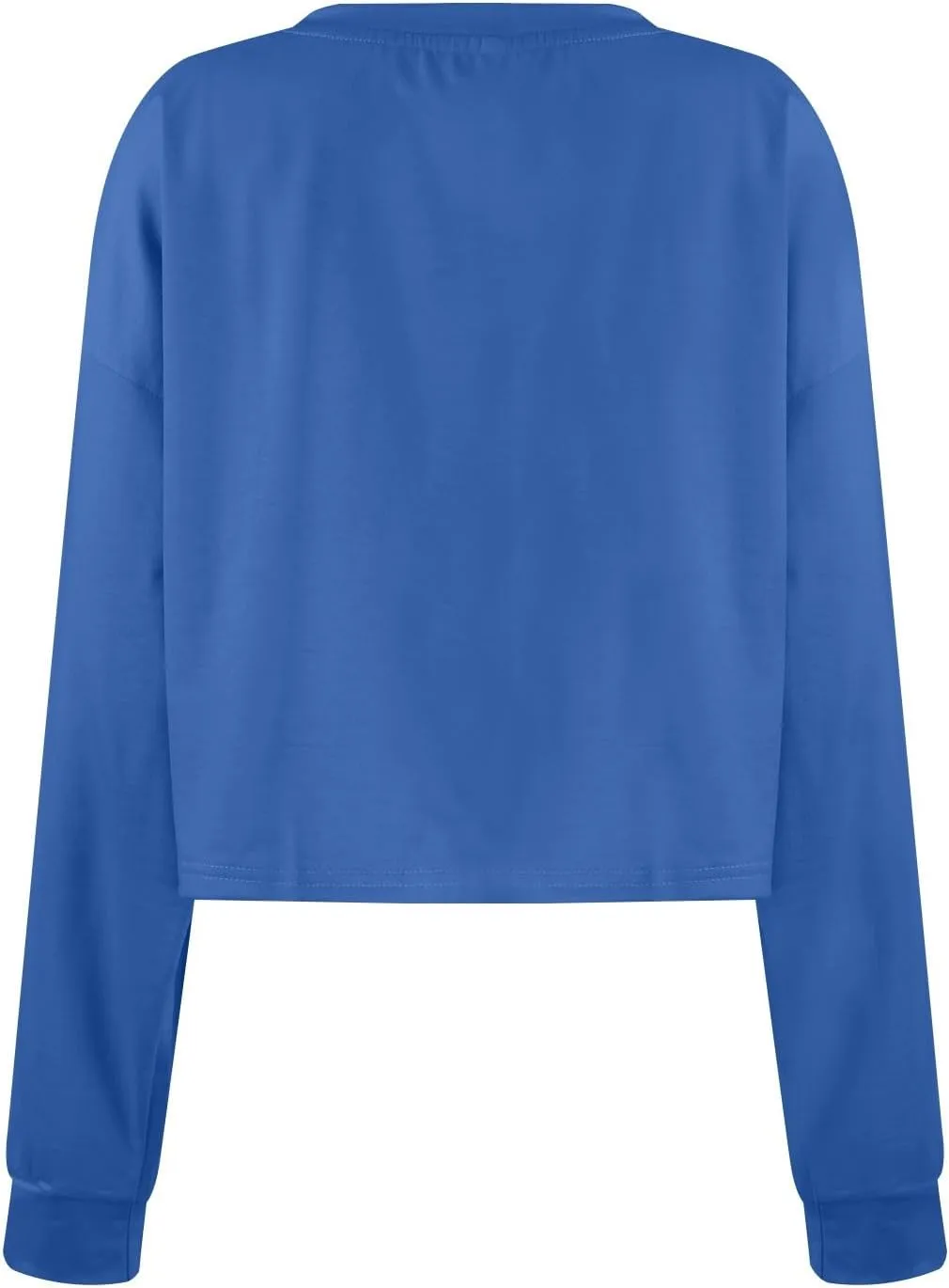 Womens Cropped Sweatshirt Long Sleeve Crewneck Oversized Sweater Tops Casual Comfy Loose Tunic Pullover Preppy Clothes
