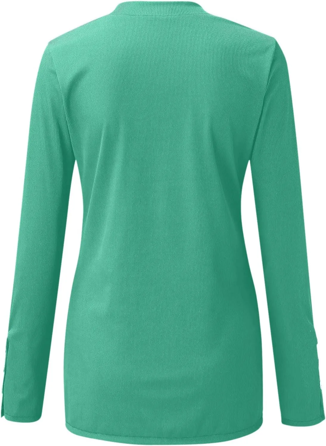 Womens Long Sleeve Henley Shirts 2024 Fall Fashion U Neck Basic Button Up Shirts Casual Comfy Slim Fit Pullover Tops