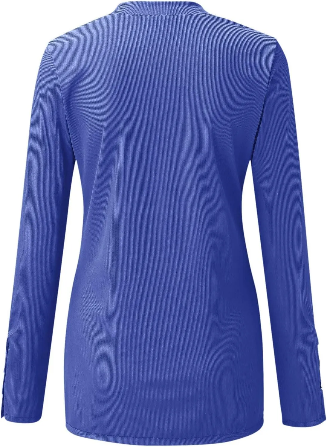 Womens Long Sleeve Henley Shirts 2024 Fall Fashion U Neck Basic Button Up Shirts Casual Comfy Slim Fit Pullover Tops