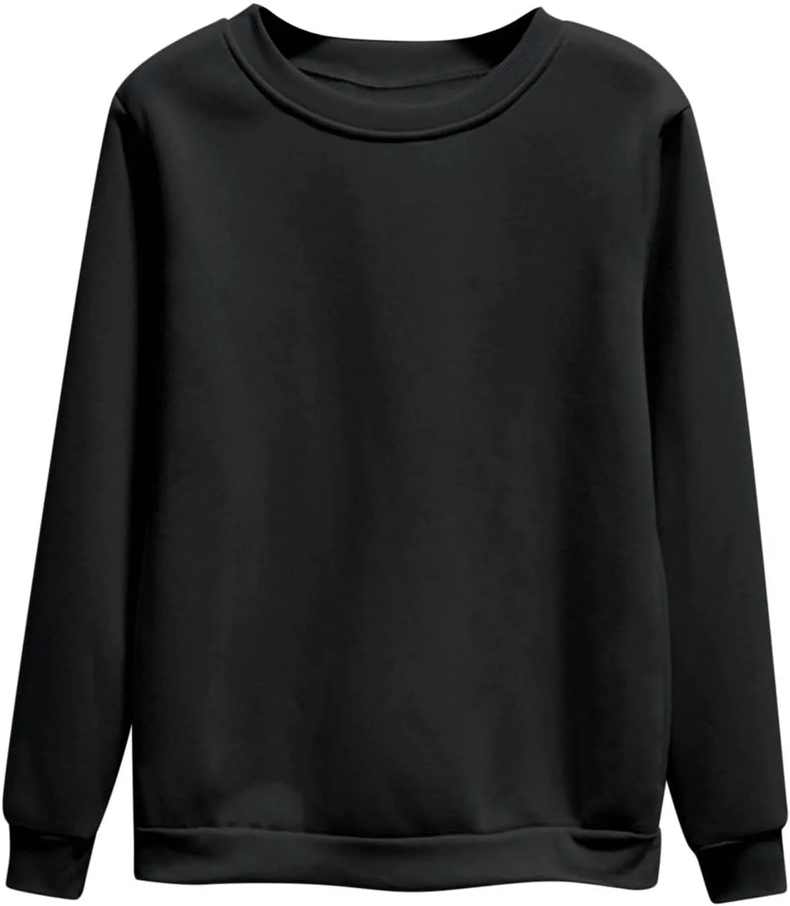 Women's Oversize Pullovers Solid Color Round Neck Long Sleeve Casual Sweatshirts Comfy Loose Fit Workout Clothing
