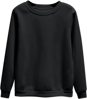 Women's Oversize Pullovers Solid Color Round Neck Long Sleeve Casual Sweatshirts Comfy Loose Fit Workout Clothing