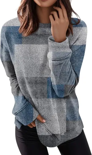 Womens Oversize Sweatshirt Casual Crew Neck Sweatshirt Loose Soft Long Sleeve Pullover Tops Fall 2024