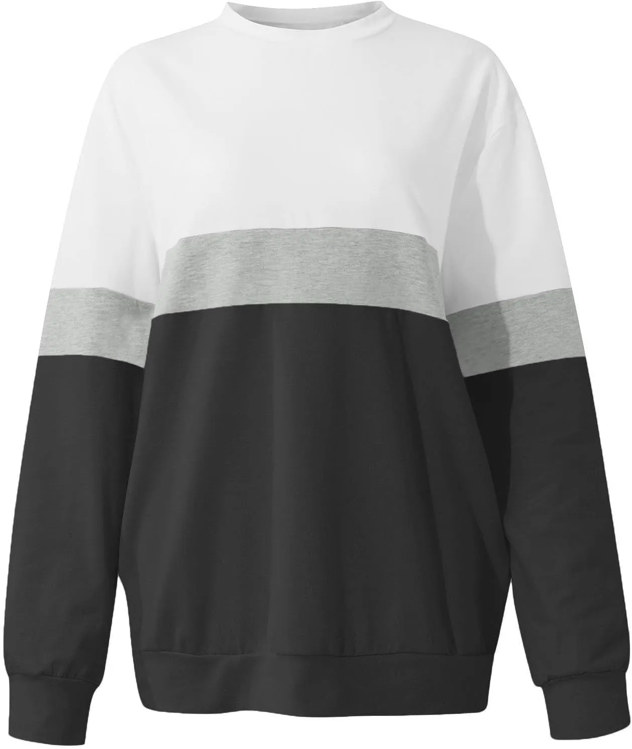 Women's Oversized Color Pullover Sweatshirts,2024 Winter Crew Neck Long Sleeve Tunic,Cute Trendy Comfy Clothes