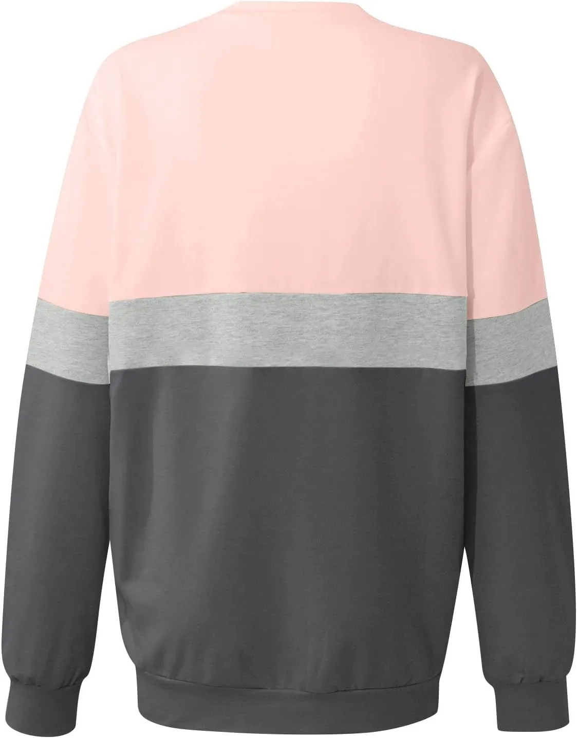 Women's Oversized Color Pullover Sweatshirts,2024 Winter Crew Neck Long Sleeve Tunic,Cute Trendy Comfy Clothes