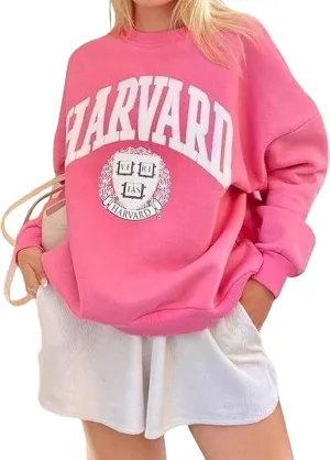Women's Oversized Graphic Crewneck Sweatshirt Comfy Casual Basic Sweatshirts Pullover Tops