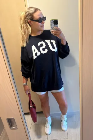 Women's Oversized Graphic Crewneck Sweatshirt Comfy Casual Basic Sweatshirts Pullover Tops